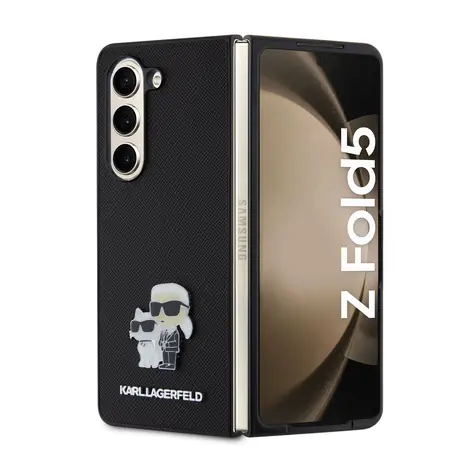 Karl Lagerfeld PU Saffiano Karl and Choupette NFT Zadní Kryt pro Samsung Galaxy Z Fold 5 černá