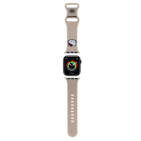 Hello Kitty Liquid Silicone Kitty Head Logo Řemínek pro Apple Watch 38/40mm béžová