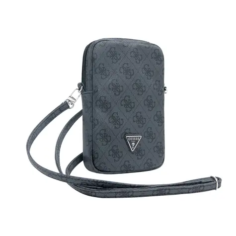 Guess PU 4G Triangle Logo Wallet Phone Bag Zipper černá