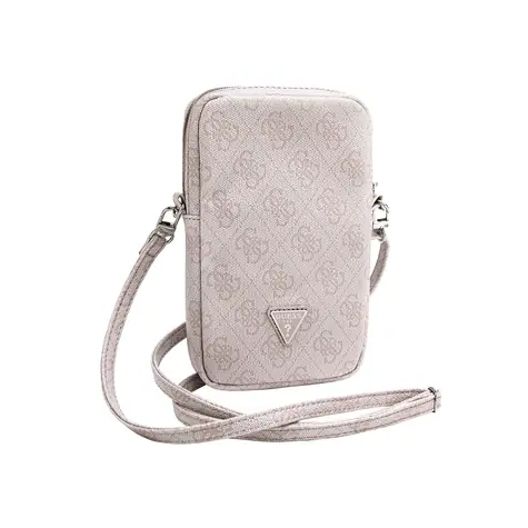 Guess PU 4G Triangle Logo Wallet Phone Bag Zipper růžová