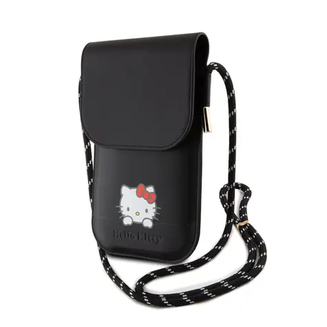 Hello Kitty PU Daydreaming Logo Leather Wallet Phone Bag černá