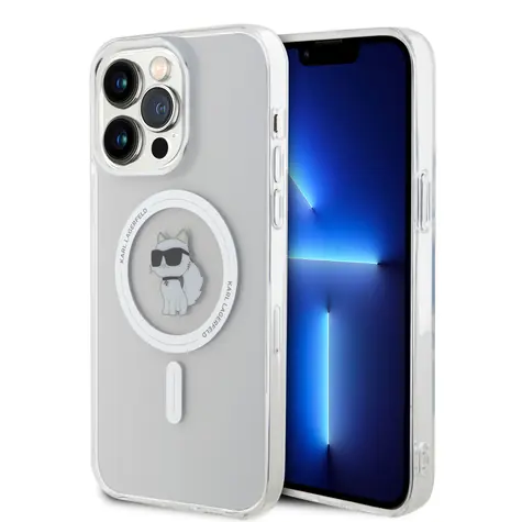Karl Lagerfeld IML Choupette MagSafe Zadní Kryt pro Apple iPhone 15 Pro Max čirá