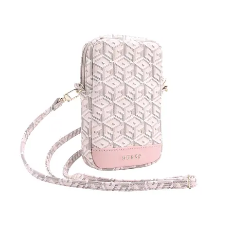 Guess PU G Cube Wallet Phone Bag Zipper růžová