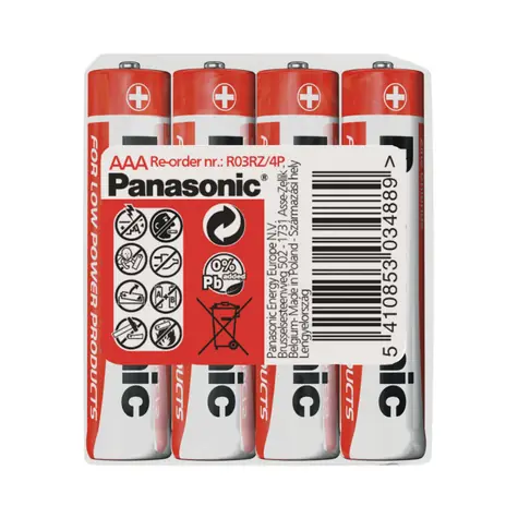 Panasonic R03RZ/4P AAA 4ks / mikrotužková zinkouhlíková baterie / 1.5V / AAA