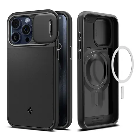 Spigen Optik Armor MagSafe ochranný kryt pro Apple iPhone 15 Pro černá