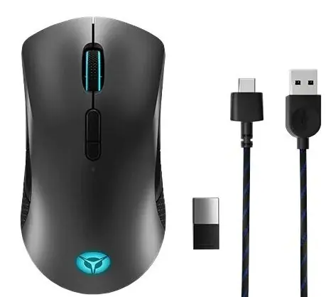 Lenovo Legion M600 černá / Bezdrátová herní myš / 16 000 DPI / Bluetooth 5.0 / USB přijímač / USB 2.0 / RGB