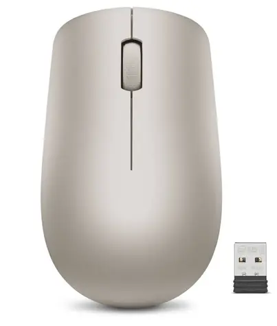 Lenovo 530 béžová / Bezdrátová myš / 1200 DPI / 2.4GHz Nano USB dongle / 1x AA