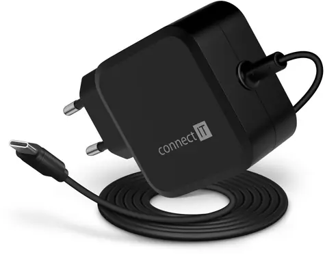 CONNECT IT CNP-1660 C-Power Mini černá / Univerzální notebookový USB-C adaptér / 67W