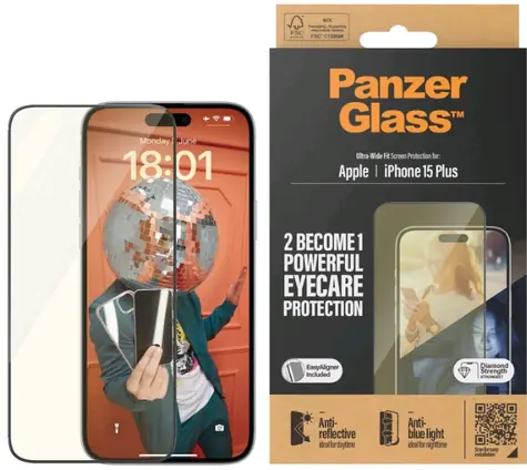 PanzerGlass UWF EyeCare Ochranné sklo pro Apple iPhone 15 Plus