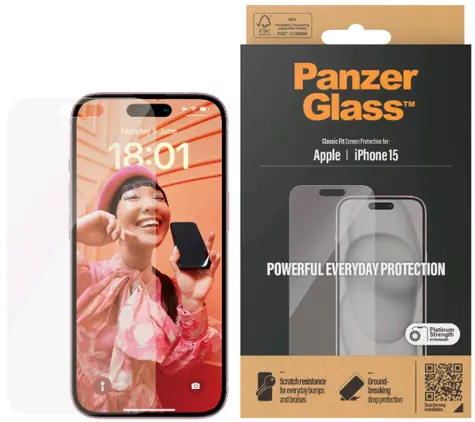 PanzerGlass Classic Fit Ochranné sklo pro Apple iPhone 15