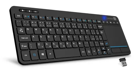 CONNECT IT CKB-2010-CS Touch černá / Bezdrátová klávesnice / touchpad / membránová / 2.4 GHz / CZ
