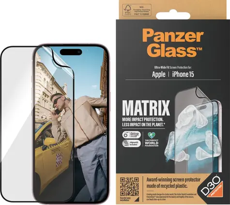 PanzerGlass Matrix UWF D30 Ochranná fólie pro Apple iPhone 15 / Instalační set 