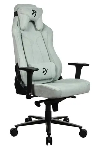 Arozzi Vernazza Soft Fabric perlově zelená / Herní židle / textilní potažení / nastavitelná výška a úhel / otočná o 360°