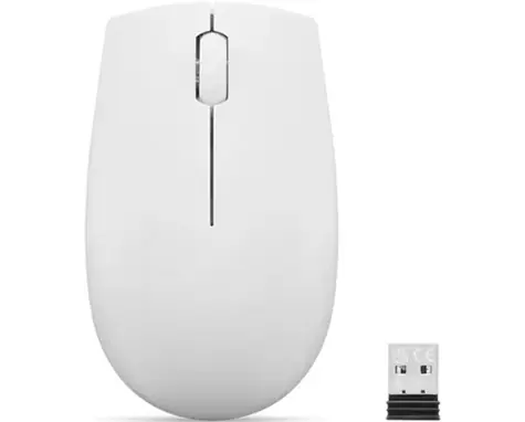 Lenovo 300 Wireless světle šedá / Bezdrátová myš / 1000 DPI / 2.4GHz USB-A dongle / 1x AA