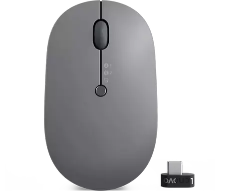 Lenovo Go Wireless Multi-Device šedá / Bezdrátová myš / 2400 DPI / 2.4GHz USB-C dongle / Bluetooth