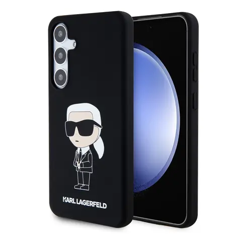 Karl Lagerfeld Liquid Silicone Ikonik NFT Zadní Kryt pro Samsung Galaxy S24+ černá