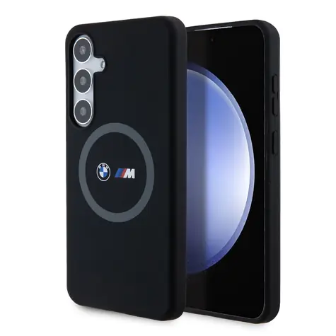 BMW M Printed Round and Logo Magsafe Silikonový Kryt pro Samsung Galaxy S24+ černá