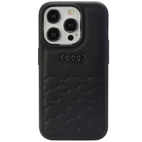 Audi GT Synthetic Leather Zadní Kryt pro Apple iPhone 15 Pro Max černá