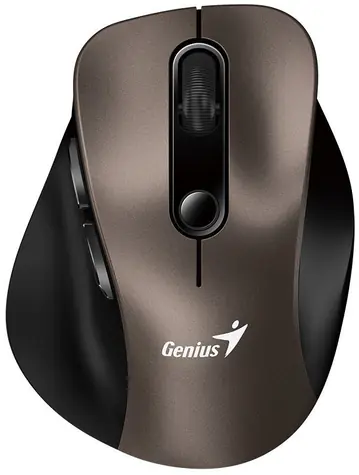 GENIUS Ergo 9000S titanová / Bezdrátová myš / 2400 DPI / 2.4 GHz USB-A dongle / Bluetooth / 1x AAA