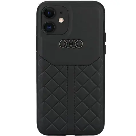 Audi Genuine Leather Zadní Kryt pro Apple iPhone 12/12 Pro černá