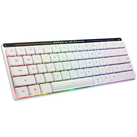 ASUS ROG Falchion Low Profile bílá / Bezdrátová herní klávesnice / mechanická / RX Low Profile / RGB / BT & RF & USB