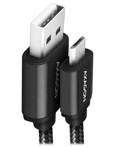 AXAGON BUMM-AM10AB HQ Datový kabel USB-A 2.0 - microUSB 1m černá