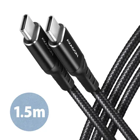 AXAGON BUCM-CM15AB HQ Datový kabel USB-C 2.0 - USB-C 1.5m 60W černá