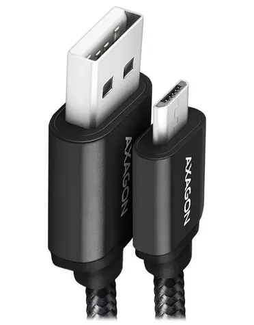 AXAGON BUMM-AM20AB HQ Datový kabel USB-A 2.0 - microUSB 2m černá