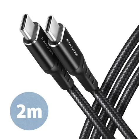 AXAGON BUCM-CM20AB HQ Datový kabel USB-C 2.0 - USB-C 60W 2m černá