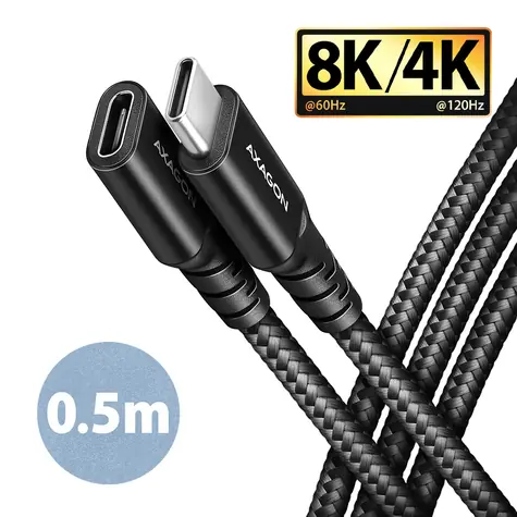 AXAGON BUCM32-CF05AB SPEED Datový kabel USB-C 3.2 (M) - USB-C (F) 240W 0.5m černá  
