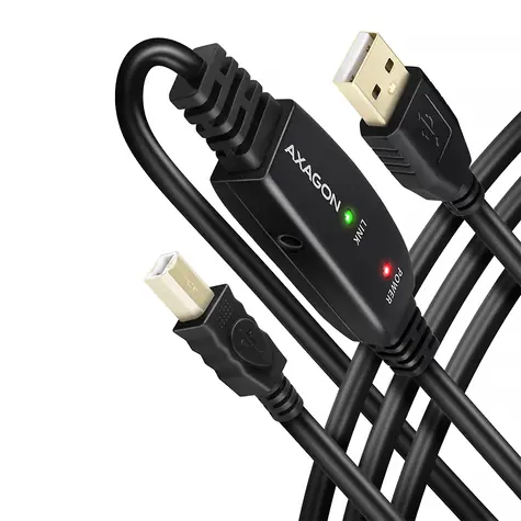 AXAGON ADR-210B, USB 2.0 A-M -> B-M aktivní propojovací / repeater kabel, 10m