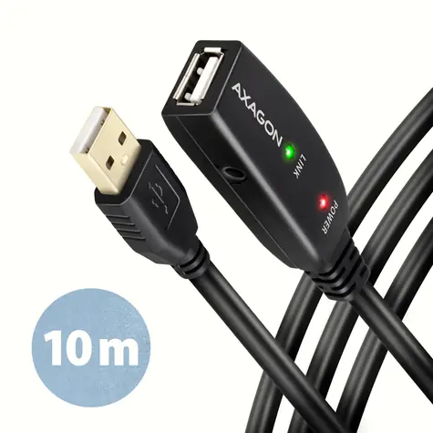 AXAGON ADR-215B, USB 2.0 A-M -> B-M aktivní propojovací / repeater kabel, 15m