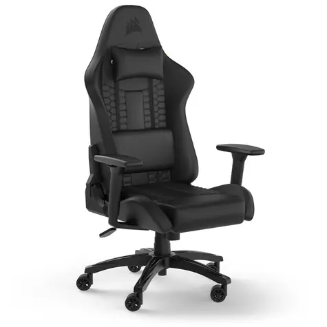 Corsair TC100 Relaxed (PU kůže) černá / Herní židle / PU kůže / nastavitelná výška a úhel / nosnost 120kg