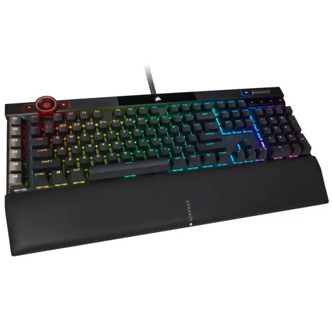 Corsair K100 RGB černá / Herní klávesnice / drátová / opticko-mechanická / Corsair OPX / RGB / USB / DE Layout