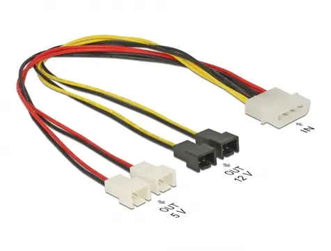 DeLock Kabel Molex (M) - 4x 2pin fan (M) 0.3m