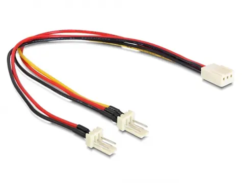 DeLock Kabel 3pin fan (F) - 2x 3pin fan (M) 22cm