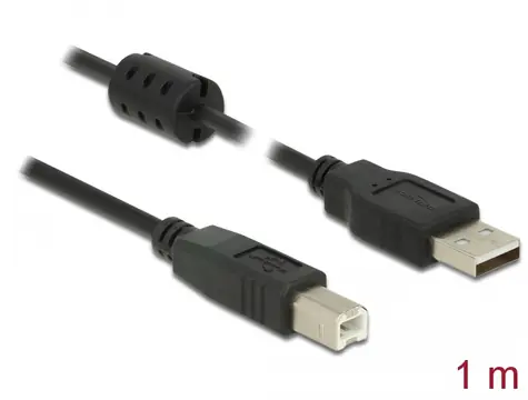 DeLock Kabel USB 2.0 A (M) - USB 2.0 B (M) 1.0m černá