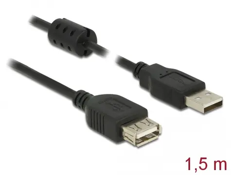 DeLock Kabel USB 2.0 A (M) - USB 2.0 A (F) 1.5m černá