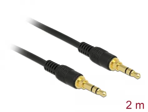 DeLock Kabel 3.5mm jack 3pin (M) - 3.5mm jack 3pin (M) 2m černá