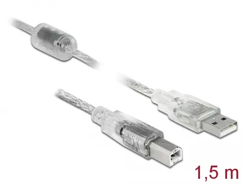 DeLock Kabel USB 2.0 A (M) - USB 2.0 B (M) 1.5m čirá  