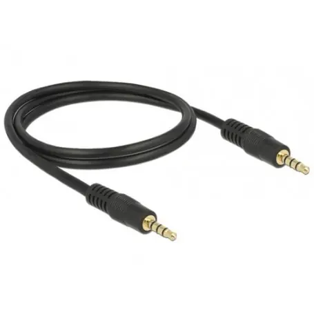 DeLock Kabel 3.5mm jack 4pin (M) - 3.5mm jack 4pin (M) 1m černá