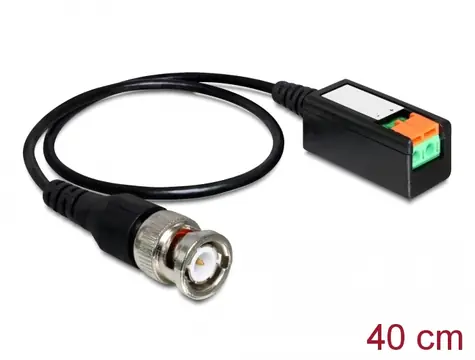 DeLock Kabel BNC (M) - Terminal Block 2pin 40cm černá