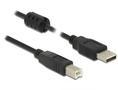 DeLock Kabel USB 2.0 A (M) - USB 2.0 B (M) 5.0m černá