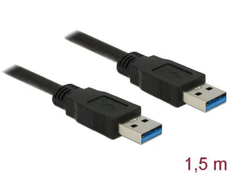 DeLock Kabel USB 3.0 A (M) - USB 3.0 A (M) 1.5m černá