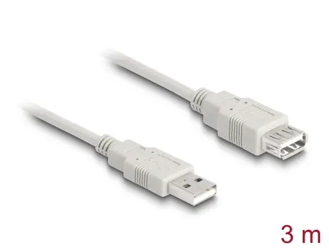 DeLock Kabel USB 2.0 A (M) - USB 2.0 A (F) 3.0m béžová