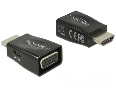 DeLock Adaptér HDMI-A (M) - VGA (F) černá