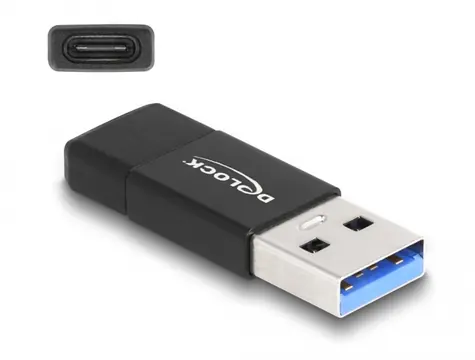 DeLock Adaptér USB 3.2 A (M) - USB 3.2 C (F) černá