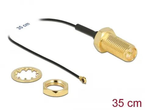 DeLock Kabel RP-SMA (F) - I-PEX MHF 4 (M) 35cm černá