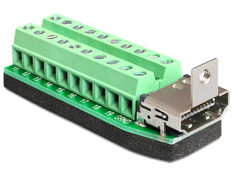 DeLock Adaptér HDMI (F) - 20 pin Terminal Block zelená