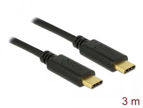 DeLock Kabel USB 2.0 C (M) - USB 2.0 C (M) 3.0m černá
